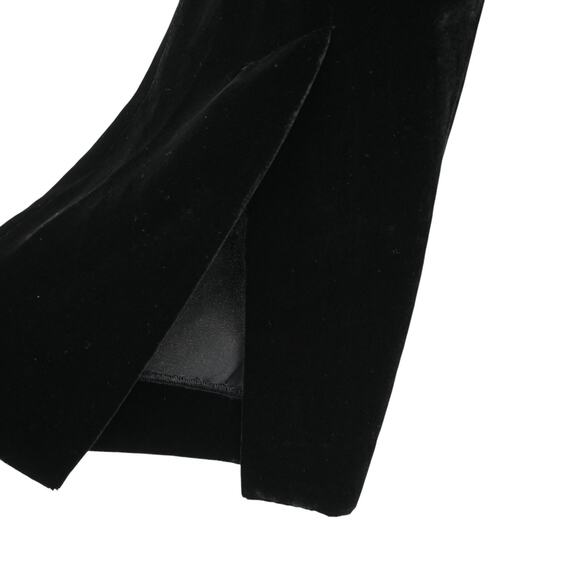 Theory Crushed Velvet Pants Size Medium Black Pull On Middle Split Pockets - Picture 2 of 8